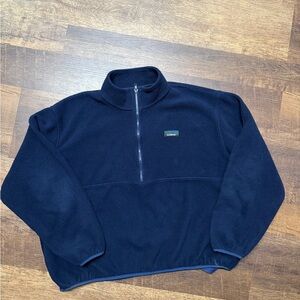 Men's L.L. Bean Navy Half-Zip Fleece Sweater